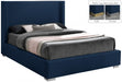 Royce Linen Textured King Bed (3 Boxes) Blue - RoyceNavy-K