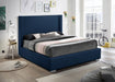 Royce Linen Textured King Bed (3 Boxes) Blue - RoyceNavy-K