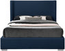 Royce Linen Textured King Bed (3 Boxes) Blue - RoyceNavy-K