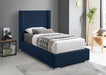 Royce Linen Textured Twin Bed (3 Boxes) Blue - RoyceNavy-T