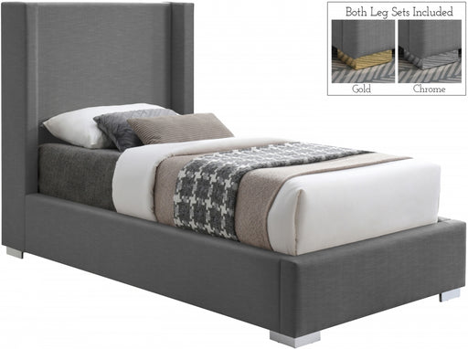 Royce Linen Textured Twin Bed (3 Boxes) Grey - RoyceGrey-T