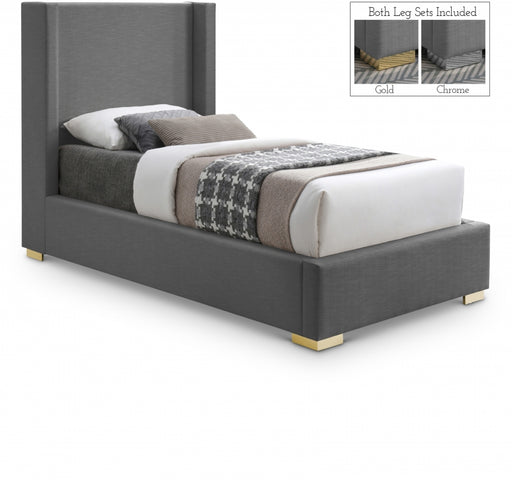 Royce Linen Textured Twin Bed (3 Boxes) Grey - RoyceGrey-T