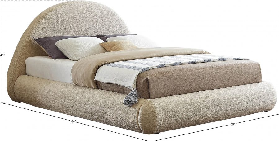 Rudy Teddy Fabric Full Bed Beige - RudyBeige-F