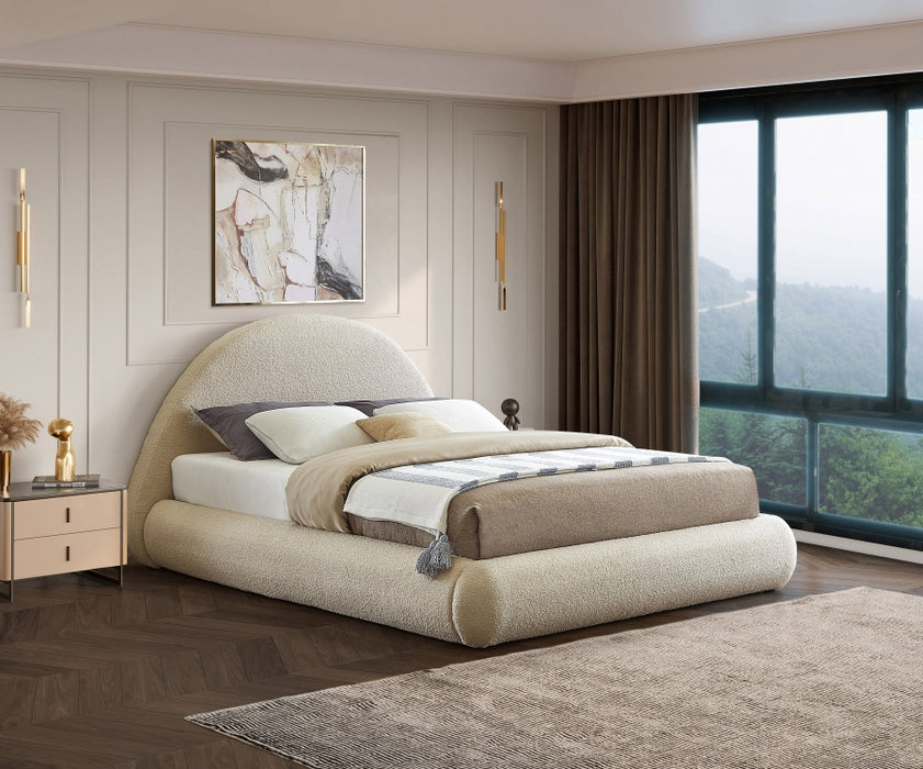 Rudy Teddy Fabric Full Bed Beige - RudyBeige-F