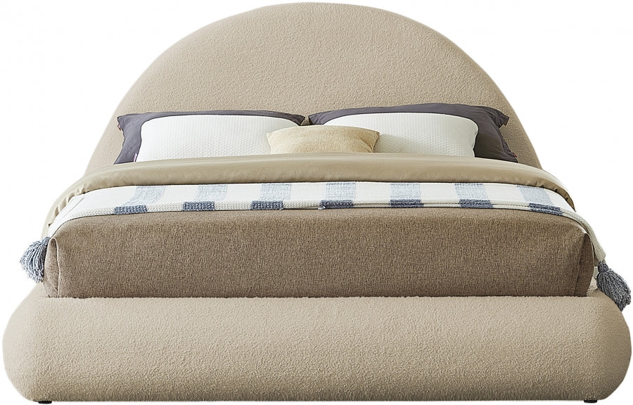 Rudy Teddy Fabric Full Bed Beige - RudyBeige-F