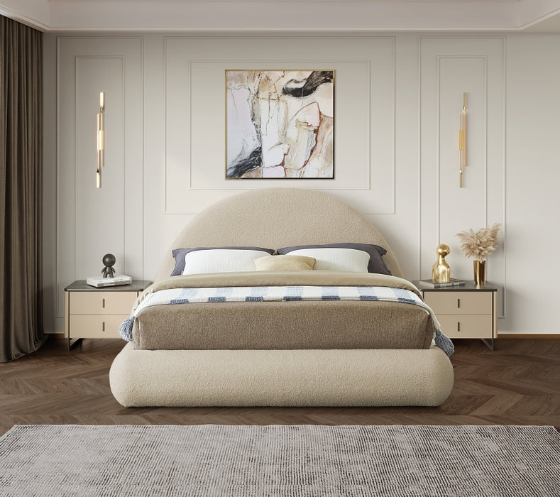 Rudy Teddy Fabric Full Bed Beige - RudyBeige-F