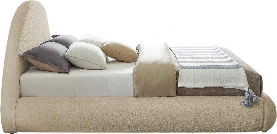 Rudy Teddy Fabric Full Bed Beige - RudyBeige-F