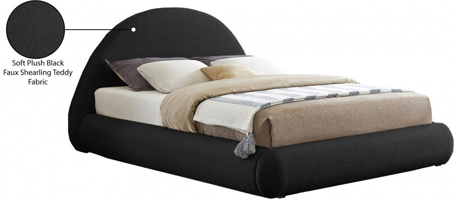 Rudy Teddy Fabric Full Bed Black - RudyBlack-F