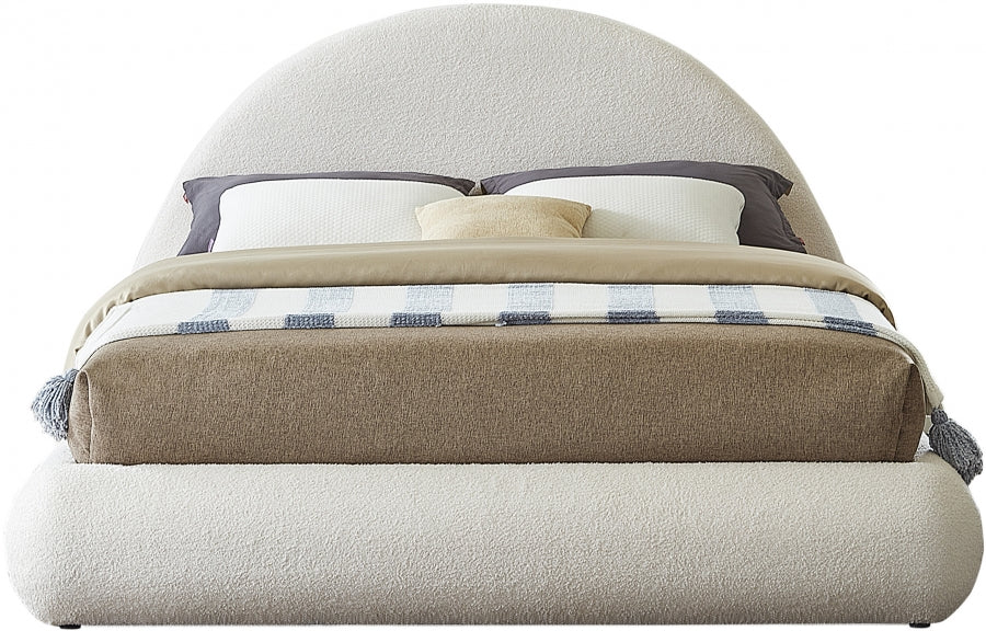 Rudy Teddy Fabric Queen Bed Cream - RudyCream-Q