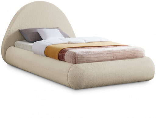 Rudy Teddy Fabric Twin Bed Beige - RudyBeige-T