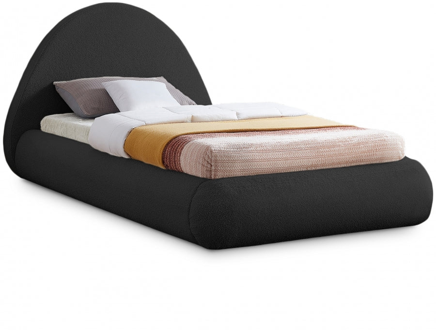 Rudy Teddy Fabric Twin Bed Black - RudyBlack-T