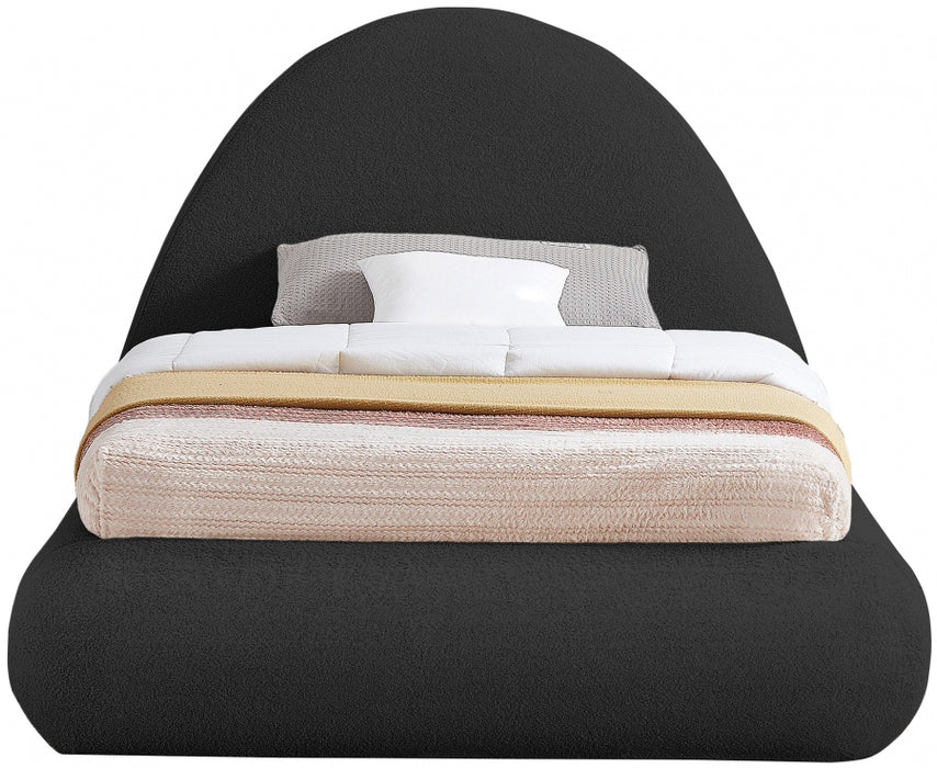 Rudy Teddy Fabric Twin Bed Black - RudyBlack-T