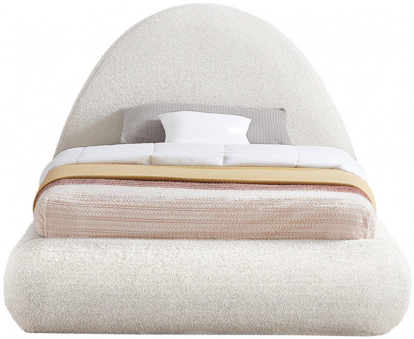 Rudy Teddy Fabric Twin Bed Cream - RudyCream-T