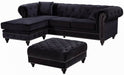 Sabrina Velvet Reversible 2pc. Sectional Black - 667Black-Sectional