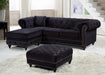 Sabrina Velvet Reversible 2pc. Sectional Black - 667Black-Sectional