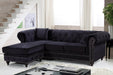 Sabrina Velvet Reversible 2pc. Sectional Black - 667Black-Sectional