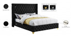 Savan Velvet Full Bed Black - SavanBlack-F