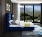 Savan Velvet Full Bed Blue - SavanNavy-F