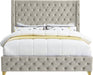 Savan Velvet Full Bed Cream - SavanCream-F