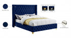 Savan Velvet King Bed Blue - SavanNavy-K