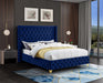 Savan Velvet King Bed Blue - SavanNavy-K