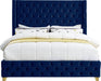 Savan Velvet King Bed Blue - SavanNavy-K