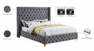 Savan Velvet King Bed Grey - SavanGrey-K