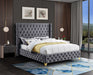 Savan Velvet King Bed Grey - SavanGrey-K