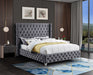 Savan Velvet King Bed Grey - SavanGrey-K