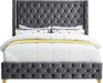 Savan Velvet King Bed Grey - SavanGrey-K