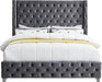 Savan Velvet King Bed Grey - SavanGrey-K