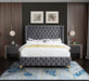 Savan Velvet King Bed Grey - SavanGrey-K