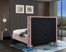 Savan Velvet King Bed Pink - SavanPink-K