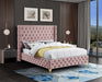 Savan Velvet King Bed Pink - SavanPink-K