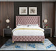 Savan Velvet King Bed Pink - SavanPink-K