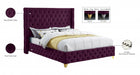 Savan Velvet King Bed Purple - SavanPurple-K