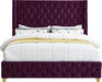 Savan Velvet King Bed Purple - SavanPurple-K