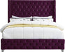 Savan Velvet King Bed Purple - SavanPurple-K