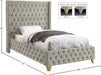 Savan Velvet Twin Bed Cream - SavanCream-T