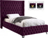 Savan Velvet Twin Bed Purple - SavanPurple-T