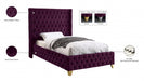 Savan Velvet Twin Bed Purple - SavanPurple-T