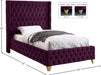 Savan Velvet Twin Bed Purple - SavanPurple-T