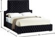 Sedona Velvet King Bed Black - SedonaBlack-K