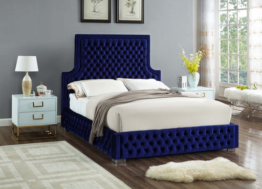 Sedona Velvet King Bed Blue - SedonaNavy-K