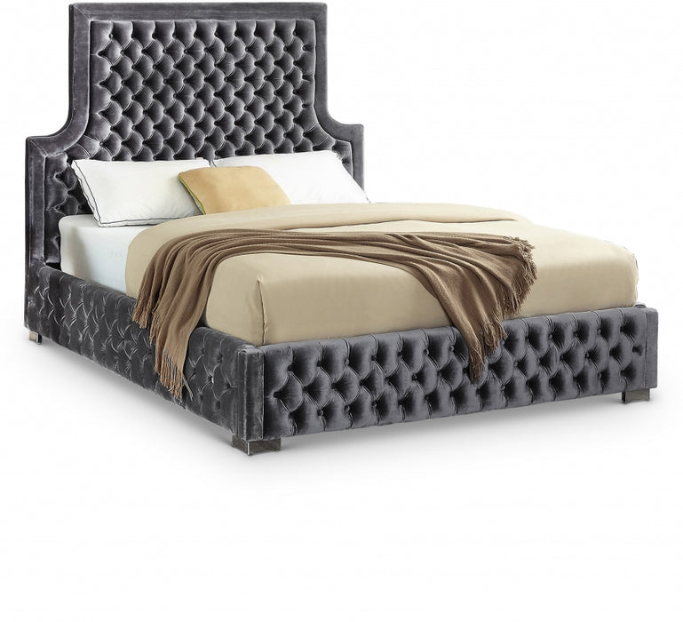 Sedona Velvet King Bed Grey - SedonaGrey-K