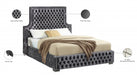 Sedona Velvet King Bed Grey - SedonaGrey-K