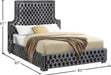 Sedona Velvet King Bed Grey - SedonaGrey-K