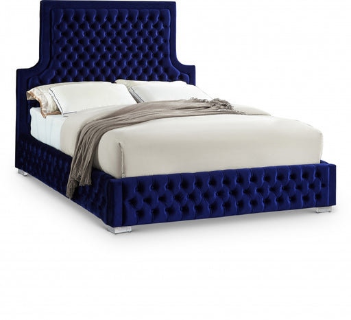 Sedona Velvet Queen Bed Blue - SedonaNavy-Q