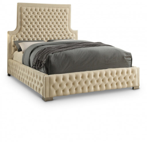 Sedona Velvet Queen Bed Cream - SedonaCream-Q