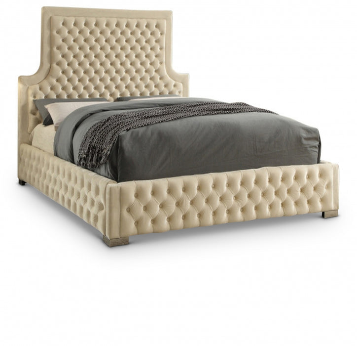 Sedona Velvet Queen Bed Cream - SedonaCream-Q